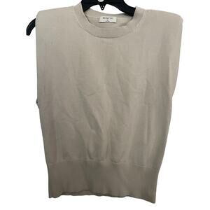 Aritzia Babaton Women's Matte Pearl Sleeveless Shoulder Pad Sweater Size XS